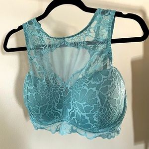 Victoria’s Secret PINK light blue high-neck bra